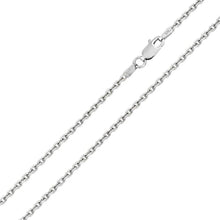 Load image into Gallery viewer, Italian Sterling Silver Rhodium Plated Diamond Cut Rolo Chain 035- 1 mm with Lobster Clasp Closure