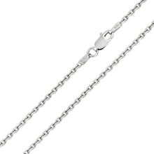 Load image into Gallery viewer, Italian Sterling Silver Rhodium Plated Diamond Cut Rolo Chain 060- 2 mm with Lobster Clasp Closure