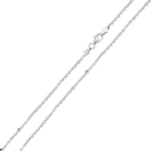 Load image into Gallery viewer, Italian Sterling Silver Rhodium Plated Diamond Cut Edge Rolo Chain 060-2 MM with Lobster Clasp Closure