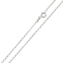 Load image into Gallery viewer, Italian Sterling Silver Rhodium Plated Diamond Cut Rolo Flat Chain 030-2 MM with Spring Clasp Closure