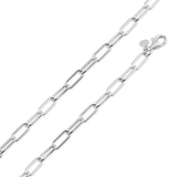 Sterling Silver Diamond Cut Paperclip Link 6mm Bracelet And Chain