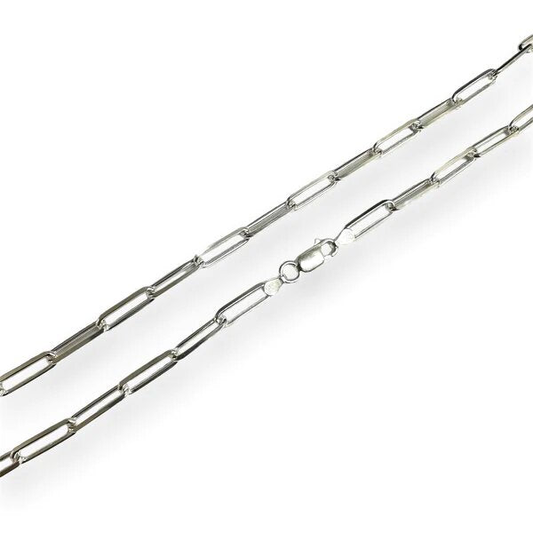 Sterling Silver Diamond Cut Paperclip 150 Link 5.4mm Bracelet or Chain