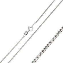 Load image into Gallery viewer, Sterling Silver Rhodium Plated curb 1.2mm-035 Chain