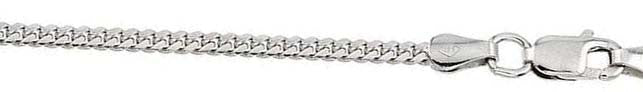Italian Sterling Silver Rhodium Plated Miami Curb Chain 060- 1.8 mm with Lobster Clasp Closure