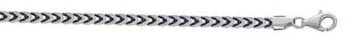 Italian Sterling Silver Rhodium Plated Franco Chain 100-1.1 MM with Lobster Clasp Closure