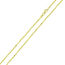 Load image into Gallery viewer, Italian Sterling Silver Gold Plated Edge Cut Rolo Chain 050-1.8 MM with Lobster Clasp Closure