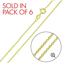 Load image into Gallery viewer, Pack of 6 Italian Sterling Silver Gold Plated Diamond Cut Anchor Chain 035-1.35 MM with Spring Clasp Closure