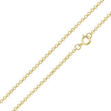 Italian Sterling Silver Gold Plated Rolo Chain 020-1.6 MM with Spring Clasp Closure