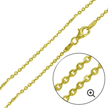 Load image into Gallery viewer, Sterling Silver Gold Plated Brillantina Diamond Cut 050-2.1mm Chain Bracelet