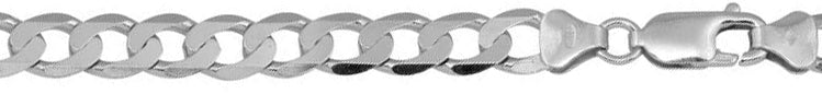 Sterling Silver Rhodium Plated Super Flat curb 3mm-080 Chain