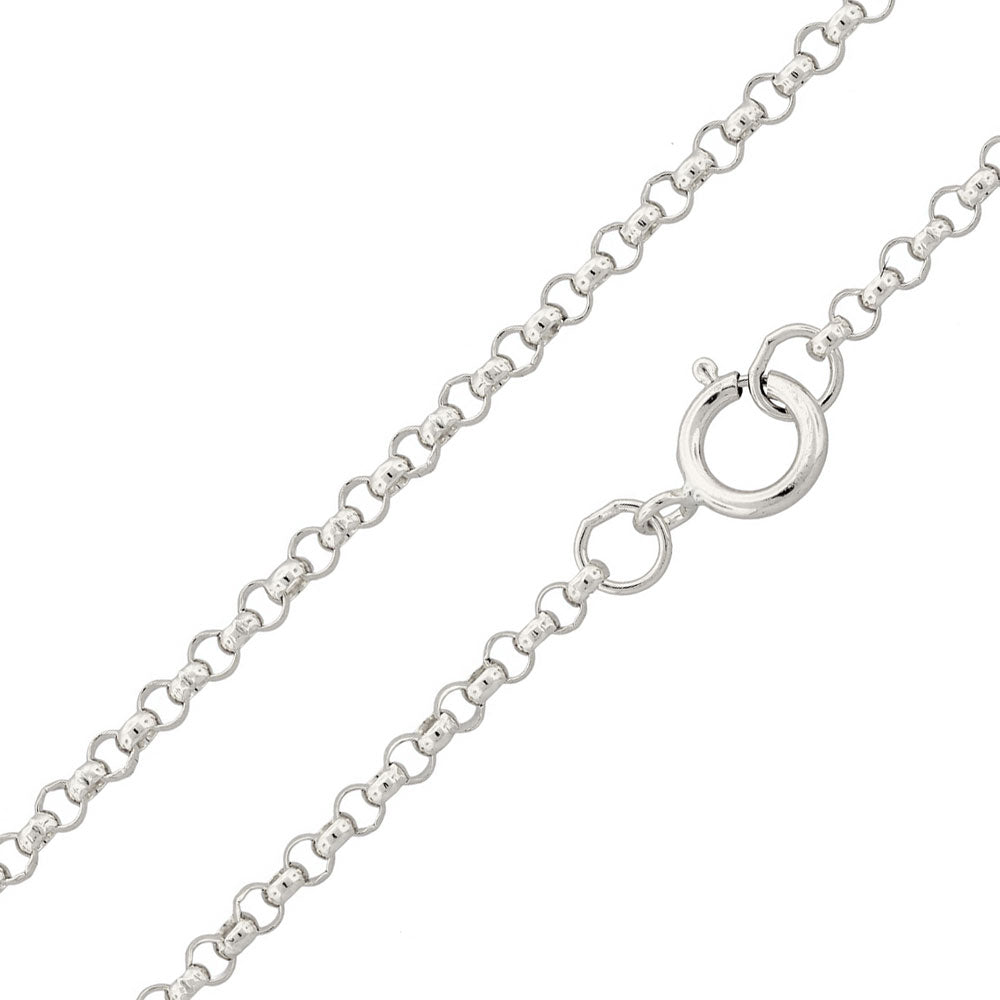 Sterling Silver High Polished Round Rolo 2.6mm-040 Chain with Spring Clasp