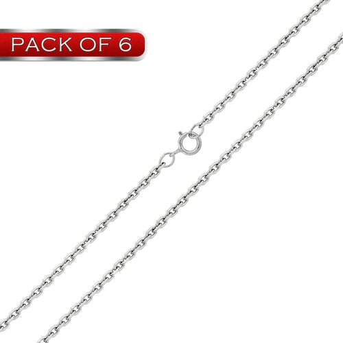 Pack of 6 Sterling Silver Diamond Cut Cable Rolo 0.9mm-020 Chains