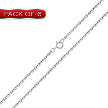 Load image into Gallery viewer, Pack of 6 Sterling Silver Diamond Cut Cable Rolo 0.9mm-020 Chains