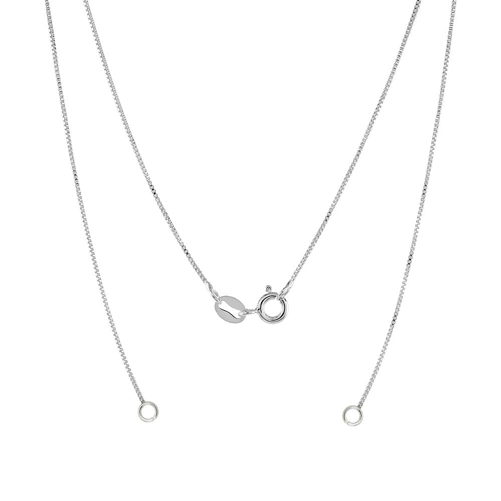 Sterling Silver High Polished Charm Necklace Replacement 0.6mm Box Chain