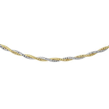 Load image into Gallery viewer, Sterling Silver 2 Toned 2 Layer 16  Omega Spring 180 Chain Rhodium And Gold Plated 2.7mm