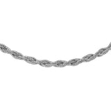 Sterling Silver 6 Layer Twisted 16  Omega Spring Chain Rhodium Plated 5.5mm
