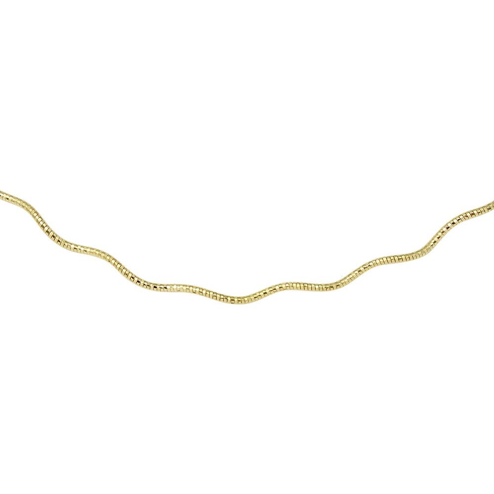Sterling Silver 1 Layer Wave 16  Omega Spring Chain Gold Plated 1.3mm