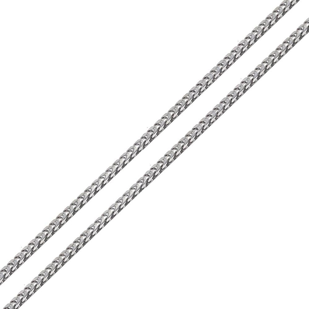 Sterling Silver Rhodium Plated 2.7mm Franco Chain
