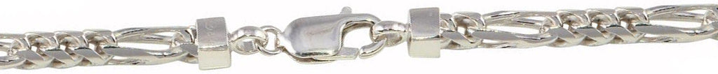 Sterling Silver Rhodium Plated Figaro Franco Chain