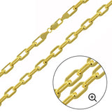 Sterling Silver Gold Plated 5mm Wide Oval D Cut Link Paperclip Chain
