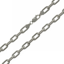Load image into Gallery viewer, Sterling Silver Rhodium Plated 6mm Wide Oval D Cut Paperclip Link Chain