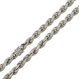 Sterling Silver Rhodium Plated CZ Encrusted Rope Hip Hop Bracelet Width-9.7mm, Length-8inches