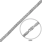 Sterling Silver Rhodium Plated CZ Encrusted Franco Hip Hop Bracelet Width-5mm, Length-8inches