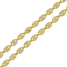 Load image into Gallery viewer, Sterling Silver Gold Plated CZ Encrusted Oval Link Chains