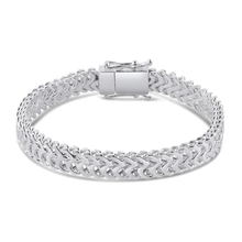 Load image into Gallery viewer, Sterling Silver Zig Zag Box Lock 8mm Bracelet Length-8inches, Width-7.8mm, Weight-20grams