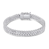 Sterling Silver Zig Zag Box Lock 8mm Bracelet Length-8inches, Width-7.8mm, Weight-20grams