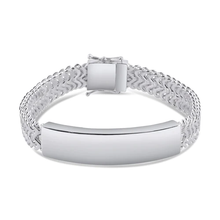 Load image into Gallery viewer, Sterling Silver Zig Zag Box Lock 9.2mm ID Bracelet Length-8inches, ID Width-10mm, Weight-31.5grams