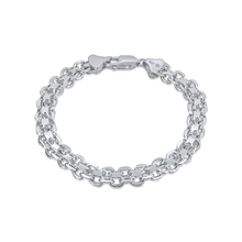 Load image into Gallery viewer, Sterling Silver Double Link Bracelet-7.8mm