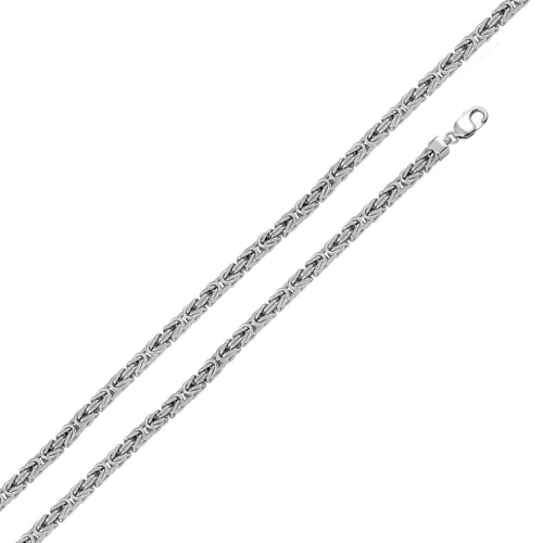 Sterling Silver Anti Tarnish Byzantine 4.2mm Chain And Bracelet