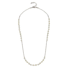 Load image into Gallery viewer, Sterling Silver Rhodium Plated Synthetic Pearl Beads Necklace