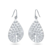 Load image into Gallery viewer, Sterling Silver Rhodium Plated Pear Shape Earrings