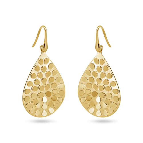 Sterling Silver Rhodium Plated Rose Gold Plated Pear Shape Earrings