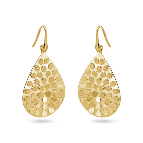 Sterling Silver Rhodium Plated Rose Gold Plated Pear Shape Earrings