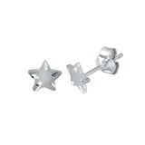 Sterling Silver Rhodium Plated DC Star Earrings