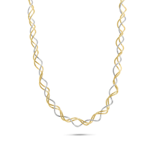 Load image into Gallery viewer, Sterling Silver Two Toned Gold and Rhodium Plated Triple Twisted Italian Necklace