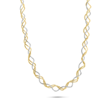Sterling Silver Two Toned Gold and Rhodium Plated Triple Twisted Italian Necklace