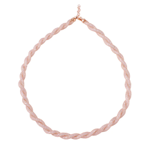 Load image into Gallery viewer, Sterling Silver Rose Gold Plated Rope-Mesh Inlay Swarovski Crystals Necklace