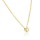 Sterling Silver Gold Plated Heart Pendant Clear CZ Necklace