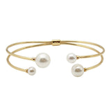 Sterling Silver Gold Plated Water Pearl Bangle Bracelet