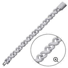 Load image into Gallery viewer, Sterling Silver Rhodium Plated CZ Encrusted Miami Cuban Link Hip Hop Bracelet Width-13.8mm