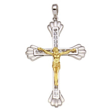Load image into Gallery viewer, Sterling Silver Two-Toned Crucifix Pendant Pendant