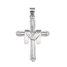 Load image into Gallery viewer, Sterling Silver Rhodium Plated Cloth Cross Pendant
