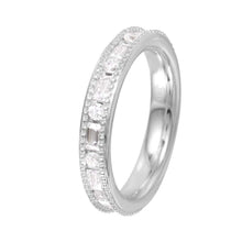 Load image into Gallery viewer, Sterling Silver Rhodium Plated Channel Set Clear Cz Ring