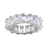 Sterling Silver Emerald Cut CZ Eternity Band Ring