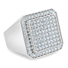 Load image into Gallery viewer, Sterling Silver Rhodium Plated CZ Encrusted Ring