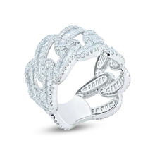 Load image into Gallery viewer, Sterling Silver Men&#39;s Rhodium CZ Encrusted Chain Link Ring